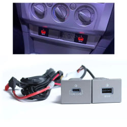 Cargador de teléfono para coche de 12V/24V, adaptador de corriente de puerto de carga USB doble QC3.0 tipo C PD para Ford Focus 2004-2011, accesorios mk2