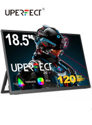 UPERFECT 18.5 pulgadas Monitor LCD IPS con velocidad de actualización de 120Hz 1080p FHD HDR Pantalla de computadora portátil Pantalla HDMI USB C Pantalla externa con altavoces duales giratorios VESA