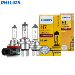Philips Vision H4 H7 H11 HB3 HB4 Faro halógeno original para automóvil H8 H9 9005 9006 3200K Estándar automático Reemplazar bombilla antiniebla, 1x