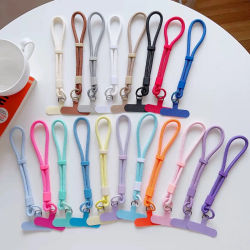Cordón moderno para teléfono móvil de color caramelo, correa ajustable para la muñeca, llavero de cadena para teléfono, correa Universal antipérdida para teléfono