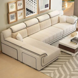 Sofás europeos de madera Beige, reposabrazos de relleno, diseño nórdico reclinable, sofás perezosos, salón, Divano moderno de lujo, 2 Posti, muebles únicos