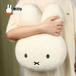 Muñeco de peluche Kawaii Miffy, almohada de felpa bonita, cómodo sofá, almohada corporal de conejo de dibujos animados, decoración de habitación, regalo de cumpleaños para niña