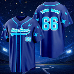 Camiseta de Béisbol Personalizada con Nombre, Número y Logotipo, Camisetas con Estrellas, Regalo de Cumpleaños para Hombres, Mujeres, Adultos, Niños y Bebés