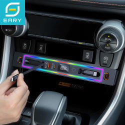 Eary para Toyota RAV4 2025-2020 cargador de coche Hub USB con luz RGB estación de acoplamiento retráctil de 4 puertos consola central cargador rápido
