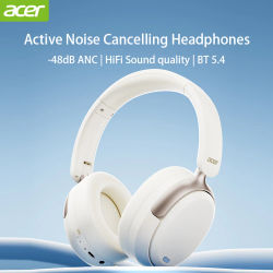 Acer OHR516 ANC auriculares inalámbricos 48dB cancelación de ruido auriculares de Audio espacial de alta resolución con LDAC Bluetooth 5,4 auriculares sobre la oreja