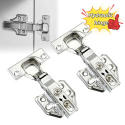 Bisagra hidráulica de acero inoxidable, amortiguador silencioso de Cierre Suave, bisagra hidráulica, puerta de armario, herrajes para muebles, 4/10 Uds.