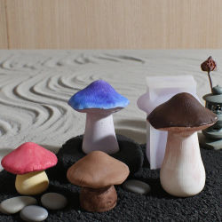Moldes de silicona para velas con forma de hongos del bosque, hechos a mano, para yeso, cemento, resina, plantas, manualidades, arte, adornos, jabón y velas
