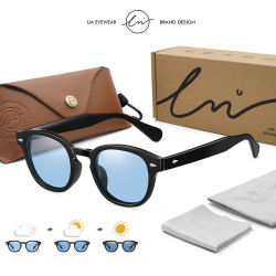 LM nuevas gafas de sol fotocromáticas de moda para mujer y hombre, gafas polarizadas azules, gafas de protección UV para exteriores, gafas de sol para mujer