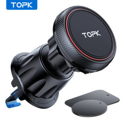 TOPK Soporte magnético para teléfono de automóvil en soporte para teléfono de automóvil Ventilación de aire magnética, 6 imanes N52 Soportes universales para teléfono móvil para iPhone 15