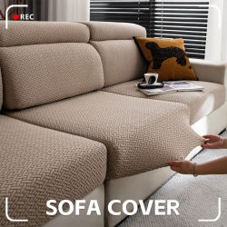 Funda de Sofá Elástica de Forro Polar Suave, Ajustable Universalmente, para Sala de Estar, Protector de Muebles para 1/2/3/4 Plazas