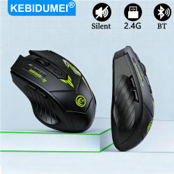 Ratón inalámbrico Bluetooth de modo Dual, 2,4G, recargable, 6 botones, para juegos, ergonómico, silencioso, para oficina, PC y portátil ﻿