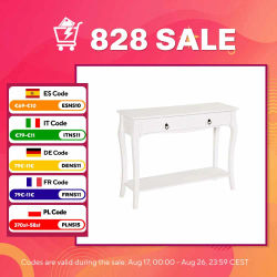 HOMCOM Mesa Consola Aparador Salón Comedor Mueble Recibidor Mesa Auxiliar con Cajones y Estante Diseño Elegante 100x33x76cm
