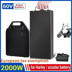 Batería Eléctrica Harley Citycoco de 60V 20Ah-40Ah para Motocicleta Harley de 250W~1500W, Batería de Litio Impermeable + Cargador de 67.2V