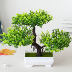 Planta Artificial bonsái, árbol pequeño de plástico, maceta, planta falsa, adornos en maceta para el hogar, habitación, mesa, jardín, decoración de Hotel