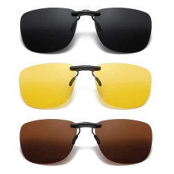 Gafas de sol cuadradas con Clip para mujer, lentes polarizadas negras UV400, visión nocturna, conducción, gafas Vintage antideslumbrantes con Clips