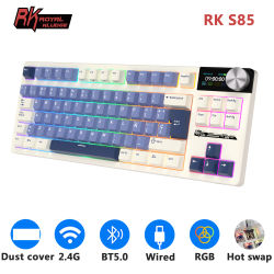 RK ROYAL KLUDGE S85 junta Teclado mecánico ruso 2,4G inalámbrico/Bluetooth/USB 75% RGB teclado para juegos intercambiable en caliente