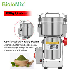 BioloMix 800g 700g granos especias hebales cereales café alimentos secos molinillo máquina trituradora harina trituradora de polvo