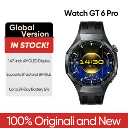 Versión Global HUAWEI Watch GT 6 Pro 46mm Smartwatch Pantalla AMOLED de 1.47" Hasta 21 Días de Duración de la Batería Compatible con iOS y Android