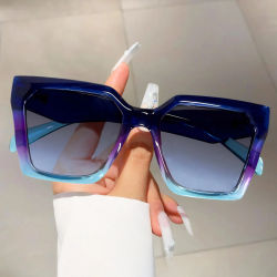 2025 Nuevas gafas de sol de gran tamaño con montura cuadrada para mujer, estilo moderno, gafas de sol con montura colorida