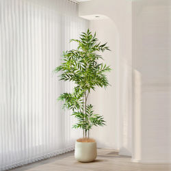 Árbol Artificial grande de 78-140cm, palma de tacto Real, hojas de Nandina de plástico, plantas altas de bambú de imitación para decoración del hogar, jardín y oficina