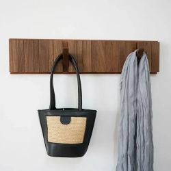Perchero con gancho de nogal nórdico, estantes de pared para ropa, muebles para el hogar, vestidores, llaves de Piano, estantes para abrigos, colgador de vestido para habitación