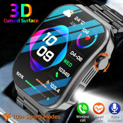 Nuevo Reloj Inteligente LIGE con Pantalla Curva 3D de 2.2 Pulgadas, Luz LED, Termómetro, Monitor de Salud, Llamadas Bluetooth, Reloj Deportivo