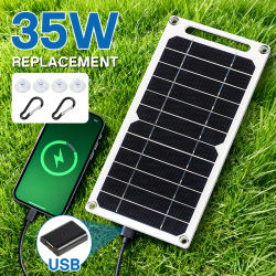 Panel Solar portátil Sunpower de 35W, placa Solar de 5V con cargador estabilizador seguro USB para teléfono, banco de energía, Camping al aire libre, hogar, RV