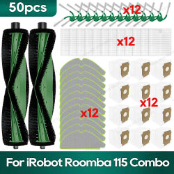 Repuestos compatibles con el robot iRobot Roomba 115 Combo y la base de vaciado automático 115 Combo+, cepillo principal, bolsa para polvo, mopa, filtro
