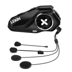 Auriculares Bluetooth Lexin G1 para casco de motocicleta, asistencia de voz, música, impermeables IP67, altavoces de alta definición