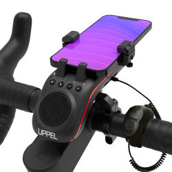 UPPEL 10 en 1 luz de bicicleta 5000mAh lámpara frontal recargable soporte de teléfono de bicicleta con Altavoz Bluetooth accesorios de campana de ciclismo
