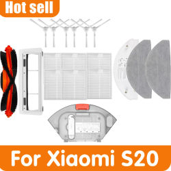 Accesorios de repuesto para aspiradora Xiaomi S20 / D106 E12 E10 B112: cepillo principal, cepillo lateral, paño de limpieza y filtro.