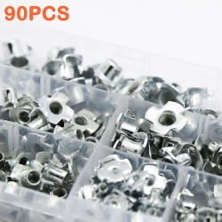 90 Uds M3/M4/M5/M6/M8 herramientas de carpintería tuercas cautivas muebles de cuatro puntas insertos de tuerca en T herramienta de carpintería chapada en Zinc de madera