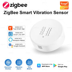 Sensor de vibración inteligente Tuya ZigBee, Monitor en tiempo Real, alarma de detección de puerta y ventana, sistema de protección de seguridad para el hogar inteligente