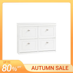 SoBuy FSR79 Mueble zapatero con 4 solapas, Mueble zapatero estrecho con 8 estantes, Zapatero ajustable para pasillo, 105x82x24