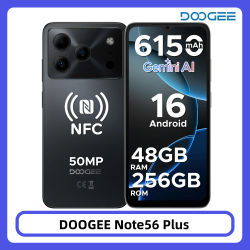 DOOGEE Note56 Plus, Teléfono Inteligente Android 16, 48GB 256GB, Batería de Gran Capacidad de 6150mAh, Pantalla de 6.56'' y 90Hz, Cámara de 50MP, NFC, Teléfonos Móviles