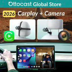 Adaptador Inalámbrico CarPlay OTTOCAST Cabin Care, Espejo Retrovisor para Bebés, 1080P HD 150 ° Visión Nocturna de Gran Angular para Benz Toyota, Compatible con el 98% de los Autos