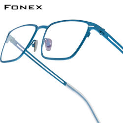 Montura de gafas de titanio FONEX para hombre, nuevo diseño de marca, gafas cuadradas ultraligeras, monturas de gafas japonesas de alta calidad 85779