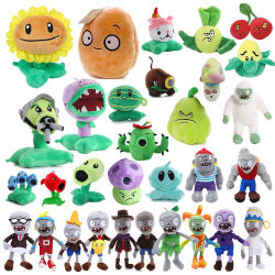 Plantas Vs Zombies juguetes de peluche girasol WallNut Peashooter cereza bomba patata Mine Chomper muñecos de peluche regalos de cumpleaños para niños