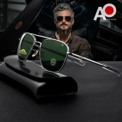 1 uds/3 uds gafas de moda de piloto para hombre, lentes de cristal templado de diseñador de marca de alta calidad, gafas de moda de piloto AO para mujer y hombre