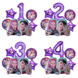 Set de 7 Globos con Números del 0 al 9 para Decoración de Fiesta de Cumpleaños Infantil, Tema de Cazadoras de Música, Artículos para Baby Shower, Regalo, Juguete