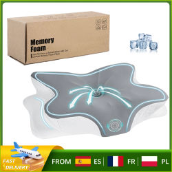 Almohada Cervical de Espuma Viscoelástica, Soporte Ergonómico para el Cuello, Almohada Refrescante de Seda de Hielo, 63x42.5cm, Funda Lavable, Alivio para Dormir