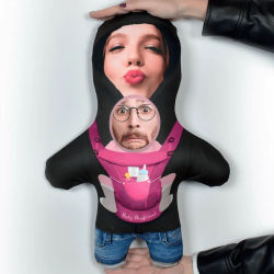Mini almohada personalizada My Hug con 2 ojos, regalo para mamá, camión rosa para niño