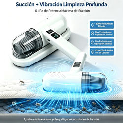 Aspiradora Inalámbrica Inteligente para Eliminar Ácaros, Robot de Limpieza Profunda Portátil para Ropa de Cama, Eliminación Eficiente de Ácaros