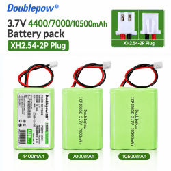 Batería de Litio Doublepow 3.7V 18650, Paquete de Baterías Recargables de 4400, 6000, 10500mAh para Pesca, Luz LED, Altavoz Bluetooth, Coche RC