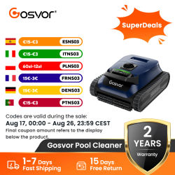 Gosvor 2026 Nuevo Robot Limpiador de Piscinas Inalámbrico, para Piscinas Enterradas y Elevadas, Aspiradora con Fregado 4 en 1 de Paredes y Líneas de Agua, Fácil de Usar, Hasta 200 Minutos de