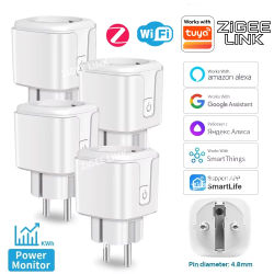 Enchufe Inteligente ZigBee EU 16A/20A con Monitor de Energía, Control Remoto por Aplicación, Temporizador y Control por Voz, Compatible con Tuya, Alexa y Google Home