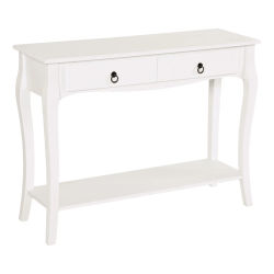 HOMCOM Mesa Consola Aparador Salón Comedor Mueble Recibidor Mesa Auxiliar con Cajones y Estante Diseño Elegante 100x33x76cm