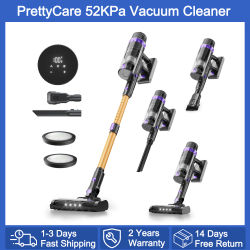Aspiradora Inalámbrica PrettyCare V900 con Potencia de Succión de 52Kpa, Aspiradora de Mano de 530W, Electrodoméstico Inteligente para el Hogar, Batería Extraíble