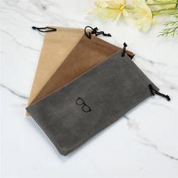 Estuche para gafas portátil a la moda, accesorios para gafas, bolsa suave para gafas de sol, bolsas con cordón de Color sólido