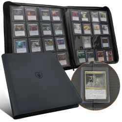 Carpeta de carga superior de 16 bolsillos, capacidad para 640 cargadores superiores: carpeta de carga superior premium, fundas para tarjeta rígida de 3" x 4"